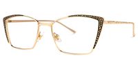 Felecia - Rectangle Gold Eyeglasses | Vooglam Front View