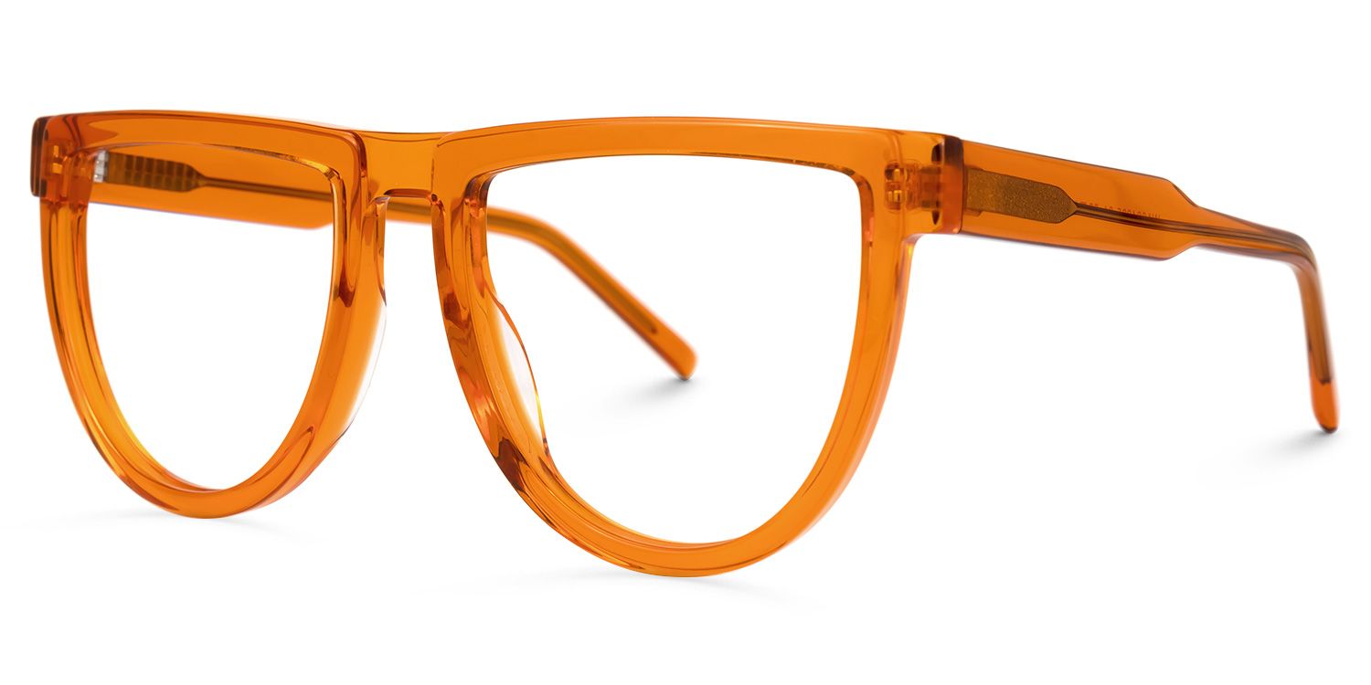 Amiens - Aviator Orange Eyeglasses | Vooglam Front View