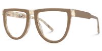 Amiens - Aviator Brown Eyeglasses | Vooglam Front View
