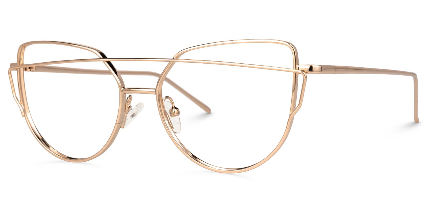 Selina - Aviator Gold Eyeglasses | Vooglam Front View