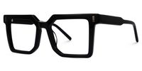 Nadie - Square Black Eyeglasses | Vooglam Front View