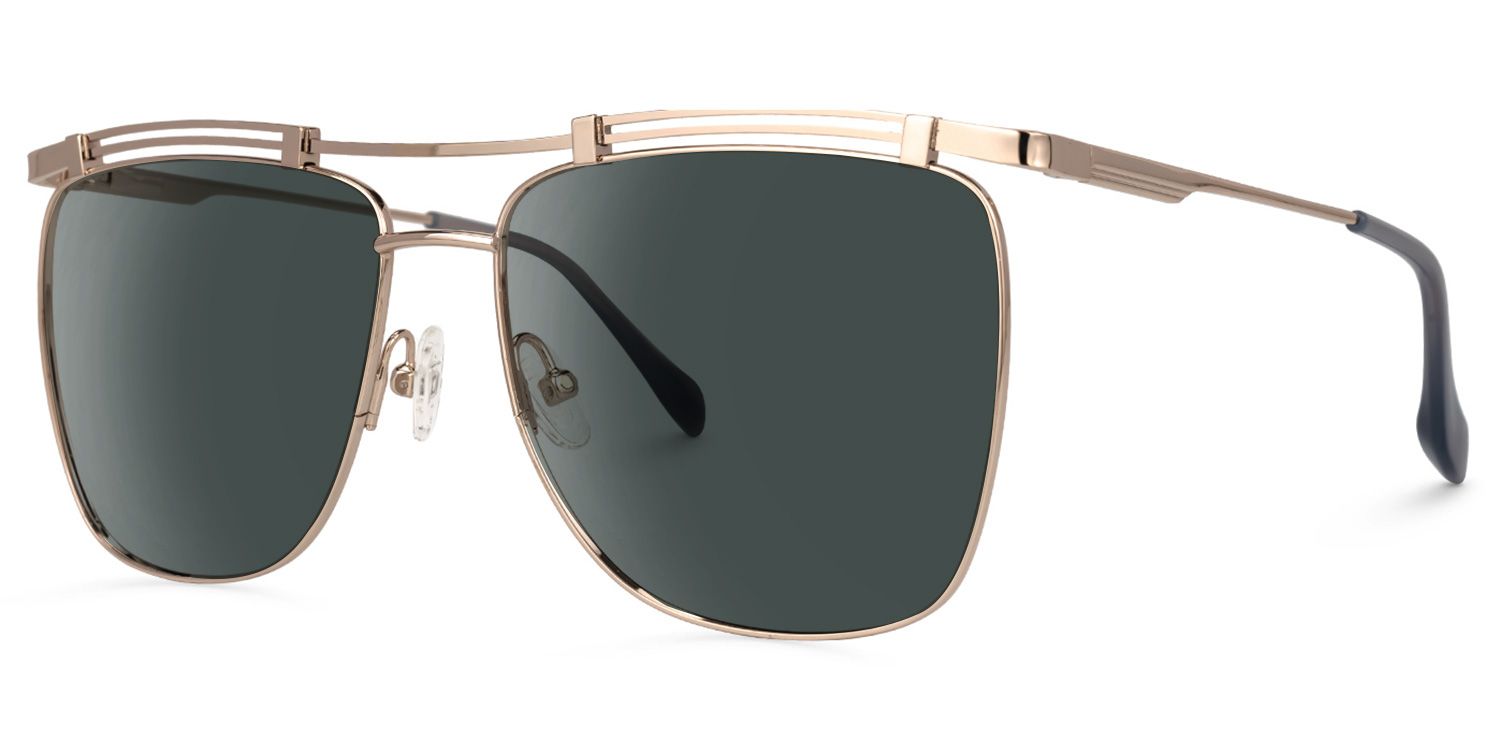 Aafje - Aviator Gold Sunglasses | Vooglam Front View