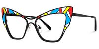 Aali - Cat Eye Black Eyeglasses | Vooglam Front View