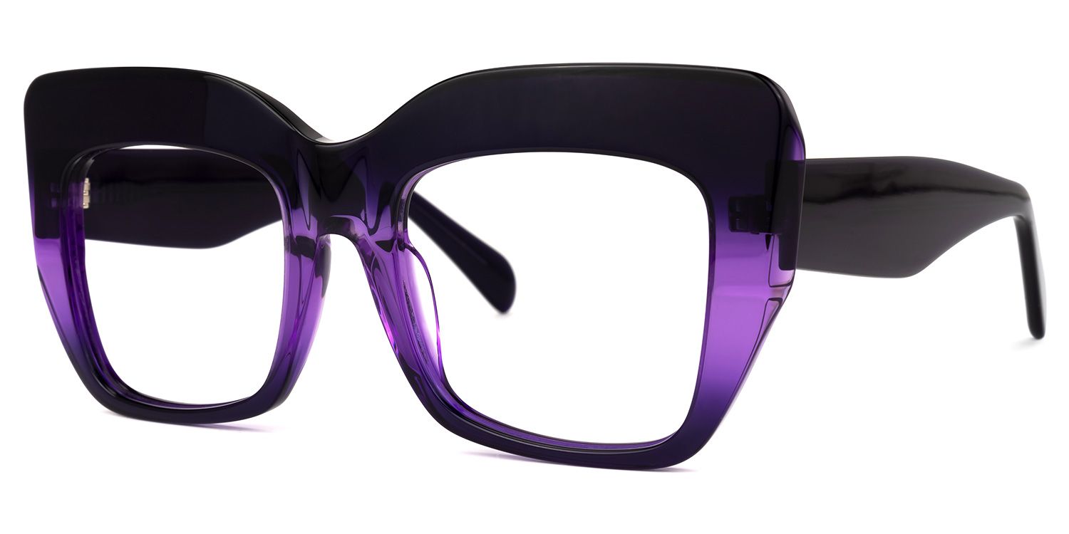 Rosaura - Square Purple Eyeglasses | Vooglam Front View