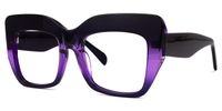 Rosaura - Square Purple Eyeglasses | Vooglam Front View