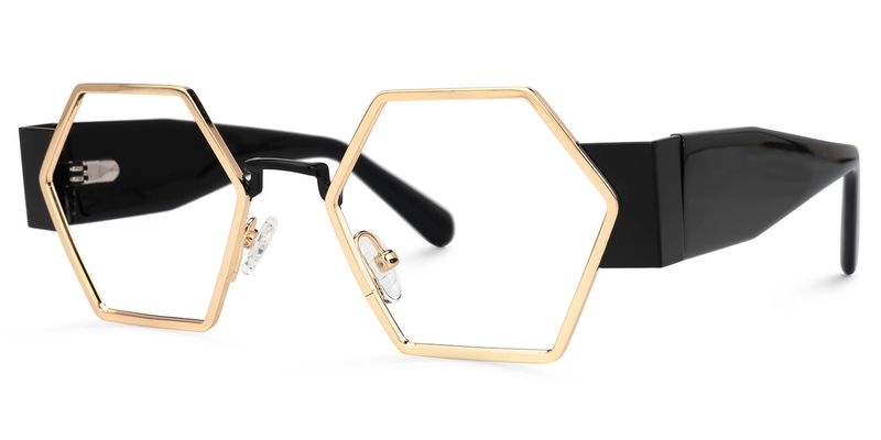 Lizzy - Geometric Gold Eyeglasses