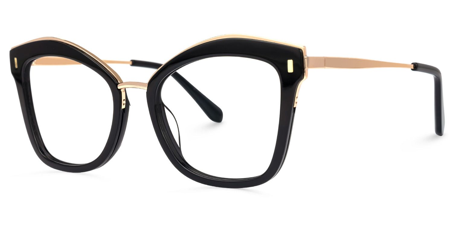 Abbey - Butterfly Black Eyeglasses | Vooglam Front View