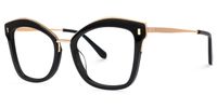 Abbey - Butterfly Black Eyeglasses | Vooglam Front View