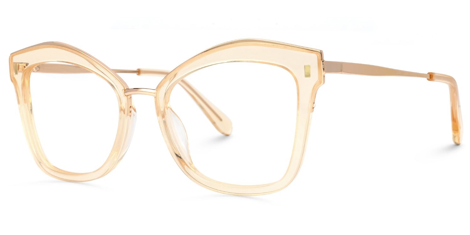 Abbey - Butterfly Champagne Eyeglasses | Vooglam Front View