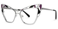 Aali - Cat Eye Grey Eyeglasses | Vooglam Front View