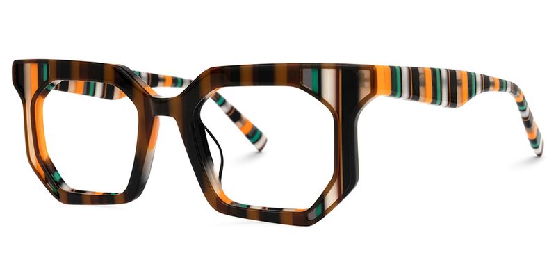 Abetzi - Rectangle Brown Eyeglasses