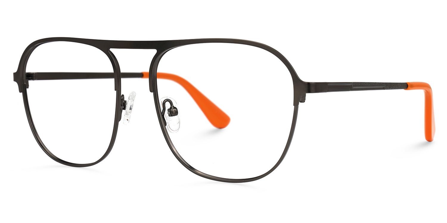 Abdalah - Aviator Dark/Brown Eyeglasses | Vooglam Front View