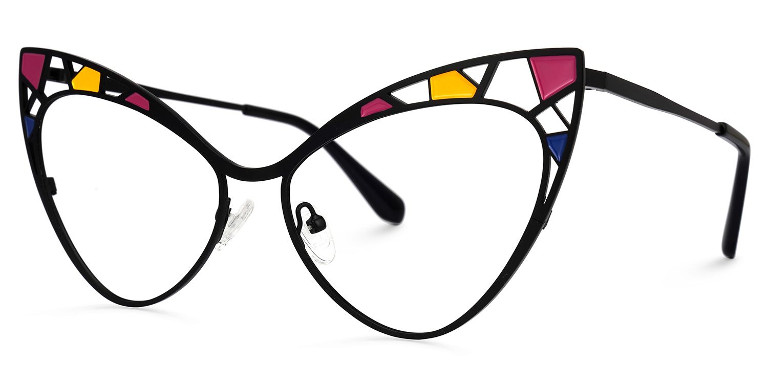 Idaliz - Cat Eye Black Eyeglasses | Vooglam Front View