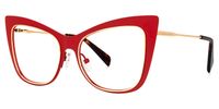 Abiba - Cat Eye Red Eyeglasses | Vooglam Front View