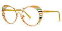 Abital - Aviator Yellow Eyeglasses | Vooglam Front View