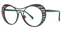 Abital - Aviator Green Eyeglasses | Vooglam Front View