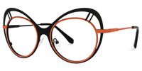 Abiyram - Cat Eye Black/Orange Eyeglasses | Vooglam Front View