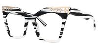 Berton - Square Black/White Eyeglasses | Vooglam Front View