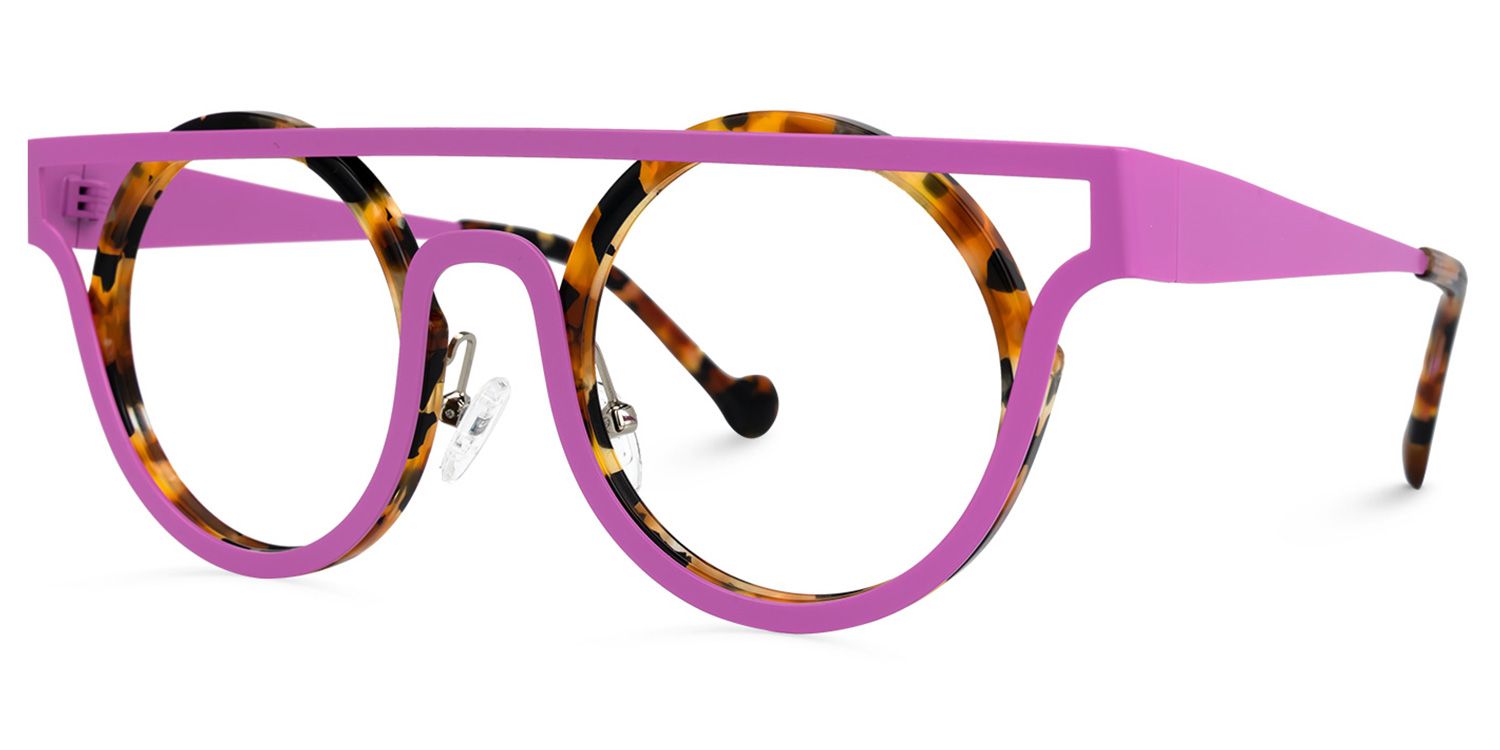 Acantha - Aviator Purple/Tortoise Eyeglasses | Vooglam Front View