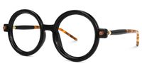Acadia - Round Black Eyeglasses | Vooglam Front View