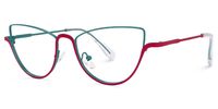 Acco - Cat Eye Red/Green Eyeglasses | Vooglam Front View