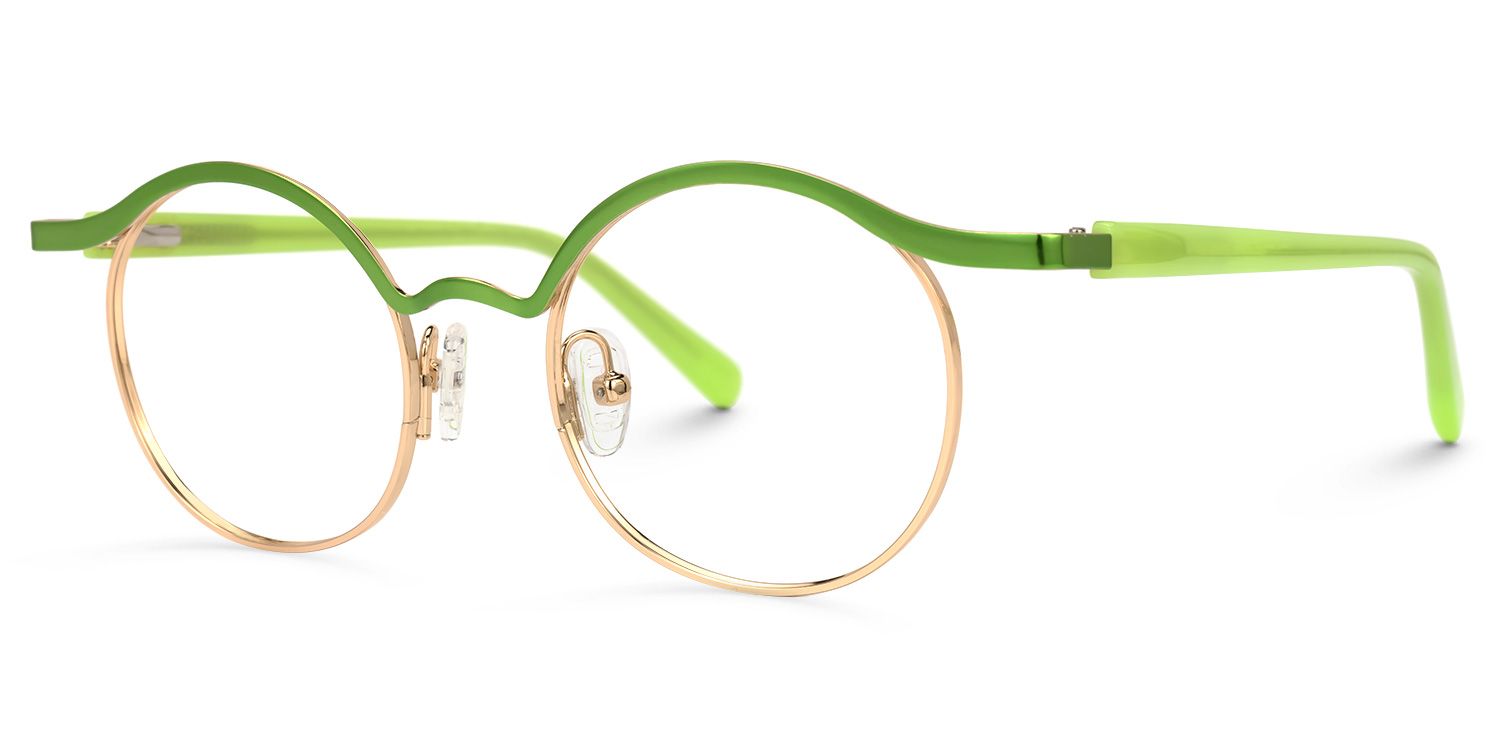 Aceline - Browline Green Eyeglasses | Vooglam Front View