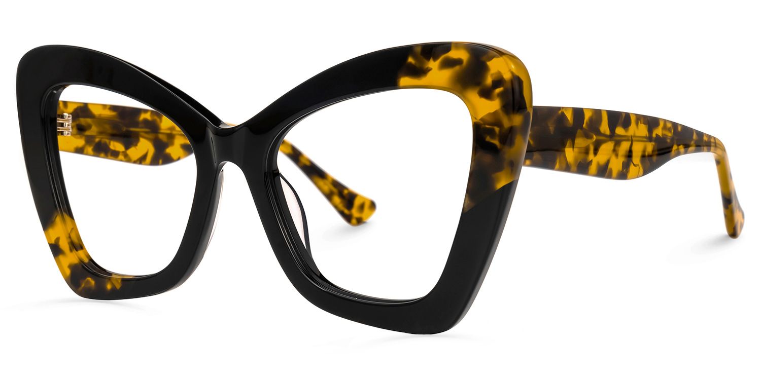 Aceso - Butterfly Black/Tortoise Eyeglasses | Vooglam Front View