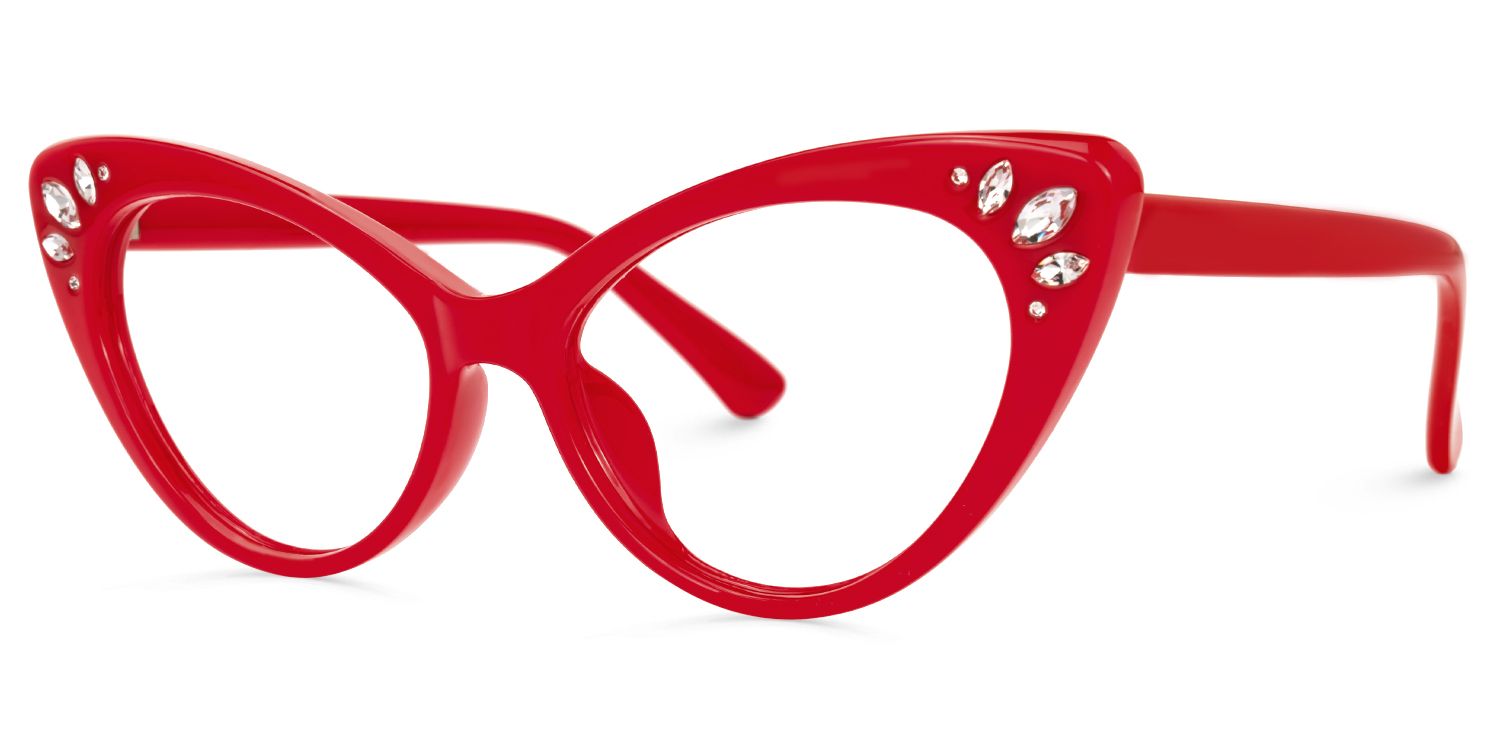Achaia - Cat Eye Red Eyeglasses | Vooglam Front View