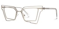 Achava - Geometric Silver Eyeglasses | Vooglam Front View