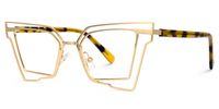 Achava - Geometric Gold Eyeglasses | Vooglam Front View