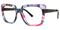Abeni - Square Purple/Floral Eyeglasses | Vooglam Front View