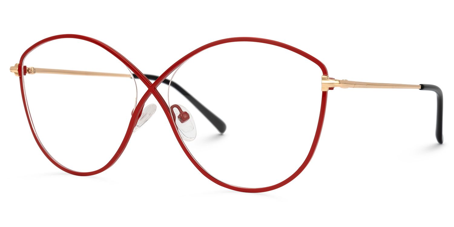 Iliana - Butterfly Red Eyeglasses | Vooglam Front View
