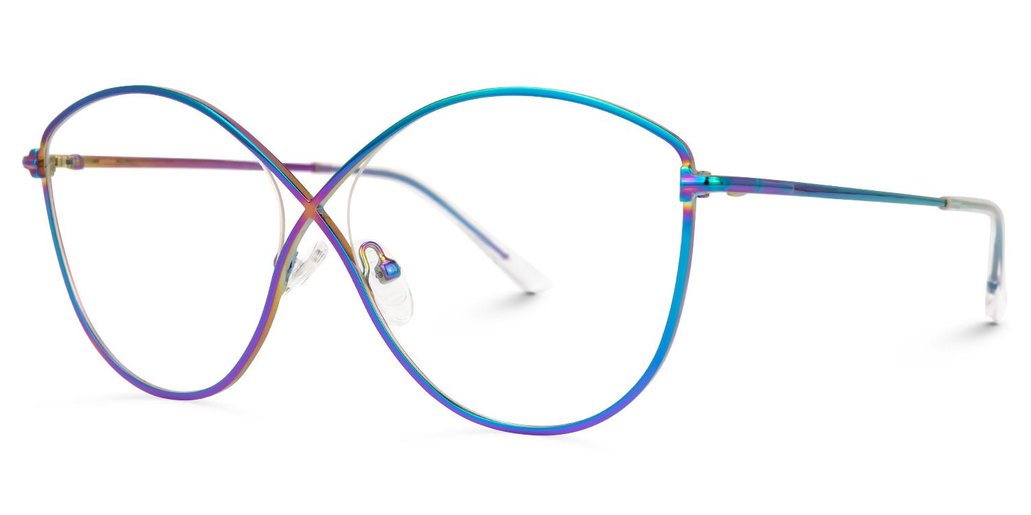 Iliana - Butterfly Blue Eyeglasses | Vooglam Front View
