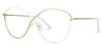 Iliana - Butterfly White/Gold Eyeglasses | Vooglam Front View