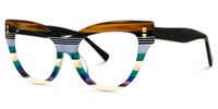 Dalila - Cat Eye Multicolor Eyeglasses | Vooglam Front View