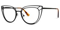 Adah - Cat Eye Black Eyeglasses | Vooglam Front View
