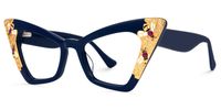 Adalet - Cat Eye Blue Eyeglasses | Vooglam Front View