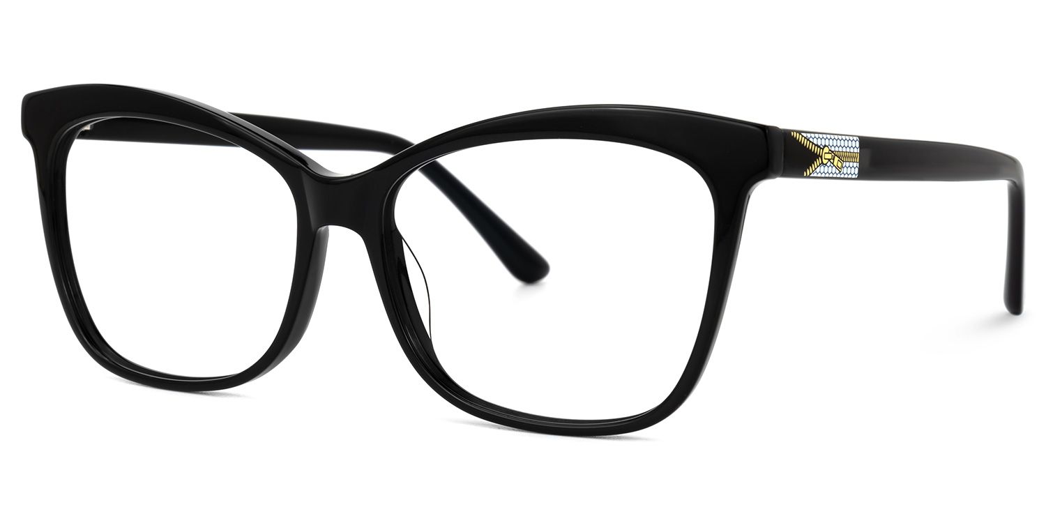 Alfven - Bold Black Glasses Butterfly Shaped | Vooglam Front View