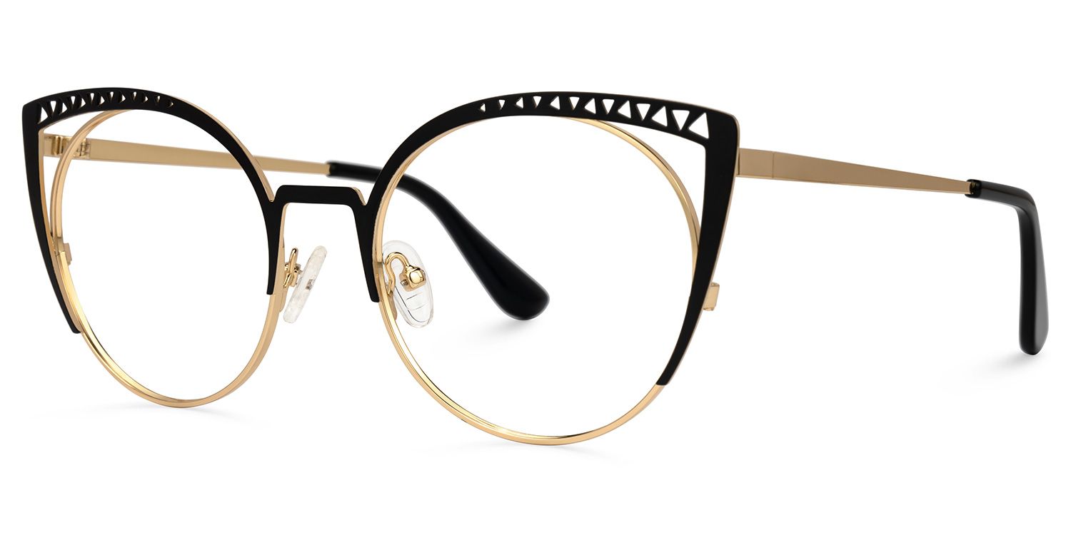 Adamina - Cat Eye Black Eyeglasses | Vooglam Front View
