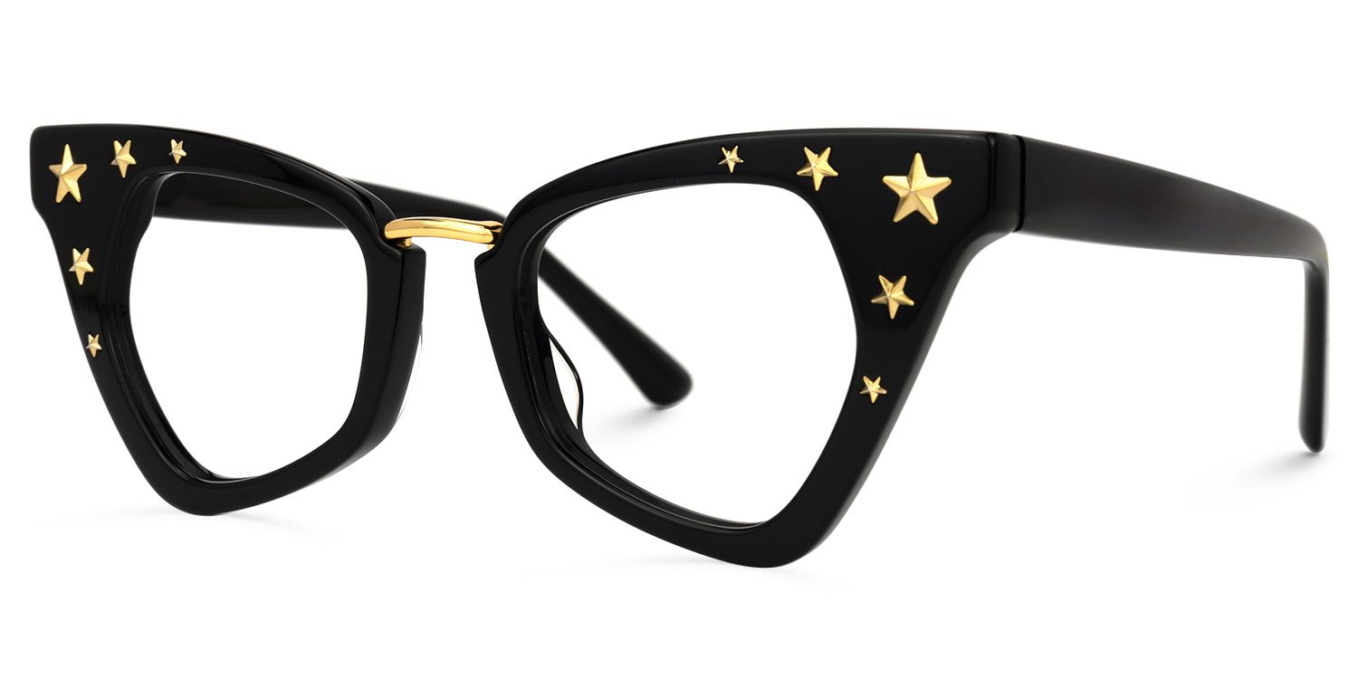 Adamma - Cat Eye Black Eyeglasses | Vooglam Front View