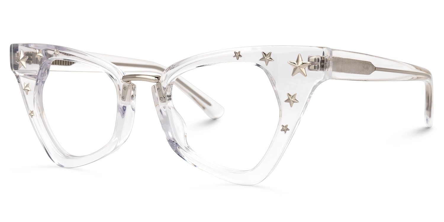 Adamma - Cat Eye Crystal Eyeglasses | Vooglam Front View