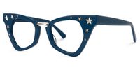 Adamma - Cat Eye Blue Eyeglasses | Vooglam Front View
