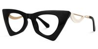 Tiny - Avant Garde Cat Eye Black Eyeglasses | Vooglam Front View