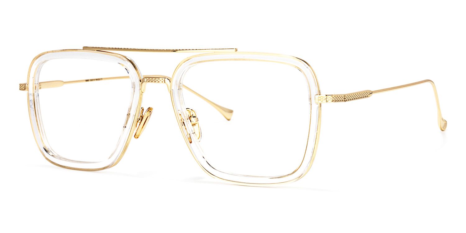 golden aviator glasses for round face