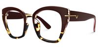 Paulina - Square Wine/Red Eyeglasses │Vooglam Front View