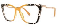 Adebola - Square Yellow/Tortoise Eyeglasses | Vooglam Front View