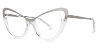 Adeja - Cat Eye Grey/Crystal Eyeglasses | Vooglam Front View