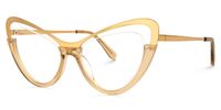 Adeja - Cat Eye Yellow Eyeglasses | Vooglam Front View