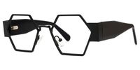 Lizzy - Geometric Black Eyeglasses | Vooglam Front View