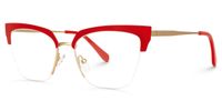 Adelheid - Browline Red Eyeglasses | Vooglam Front View